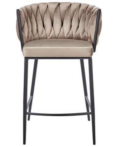 Barhocker MILAN 2er Set Beige - Schwarz - Taupe