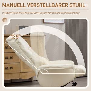 Relaxsessel mit Hocker 839-962V00CW Cremeweiß