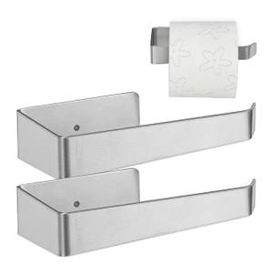 2 x Toilettenpapierhalter in Silber Silber - Metall - 16 x 4 x 8 cm