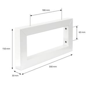 Wandkonsole 300x150x30 mm weiß Weiß - Metall - 3 x 15 x 30 cm