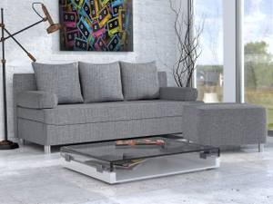 Schlafsofa Dover mit Polsterhocker Grau