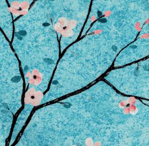 Kissenbezug türkis-pink Floral Blau - Textil - 45 x 45 x 45 cm