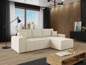 Ecksofa Malaga L Cord Beige - Ecke davorstehend rechts