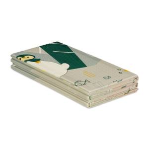 Tapis de jeu pliable avec motifs animaux Gris - Vert - Blanc - Matière plastique - 195 x 1 x 146 cm