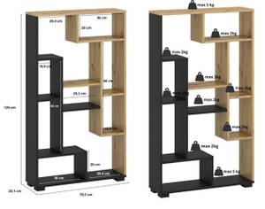 Bücherregal SPLIT C Braun - Holzwerkstoff - 70 x 120 x 20 cm