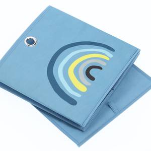 Aufbewahrungsbox "Blue Rainbow", Vlies Blau - Kunststoff - 28 x 28 x 28 cm
