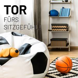 Sitzsack Fußball Weiß - Kunststoff - 90 x 40 x 65 cm