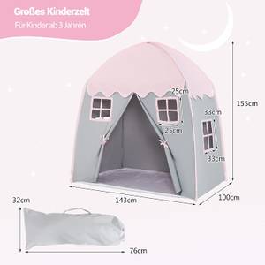 Kinderspielhaus  Kinderzelt Pink - Textil - 100 x 155 x 143 cm