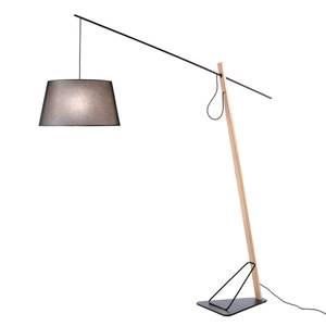 Lampadaire en noir et bois de chêne Noir - Métal - 220 x 230 x 55 cm