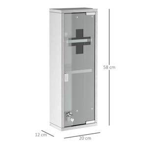 Arzneischrank 834-297 Silber - Metall - 12 x 58 x 20 cm