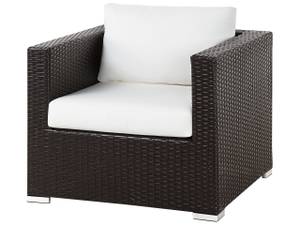 Lounge Set XXL 7-tlg Braun - Dunkelbraun - Weiß