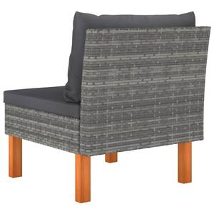 Mittelsofa (2er Set) 3007729-4 Grau - Metall - Polyrattan - Holzart/Dekor - 65 x 67 x 61 cm