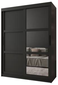 ARMOIRE À PORTES COULISSANTES MIROR Largeur : 150 cm - Noir