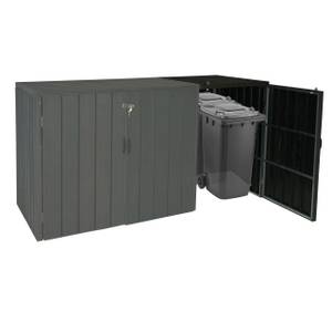 Mülltonnenbox Erweiterung J28 Grau - Metall - 79 x 117 x 105 cm