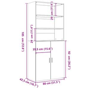 Highboard DE6886 Weiß - Holzwerkstoff - 43 x 185 x 80 cm