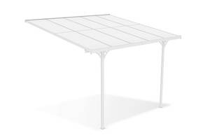 Pergola/Carport KLEO adossé Blanc - Largeur : 300 cm