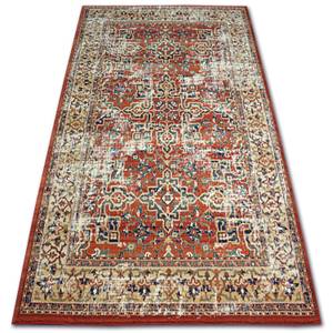 Tapis En Laine Vera 3237 Fleurs Terre Rot - Textil - 80 x 1 x 150 cm