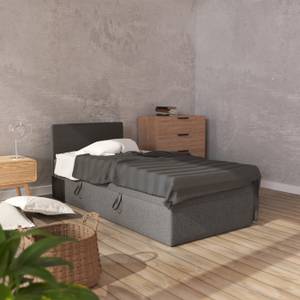 Einzelbett Boxspringbett Menorca Mini Grau - Breite: 90 cm - Bettkasten links