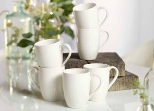 Kaffeebecher Basic White 6er Set Weiß - Porzellan - 28 x 22 x 38 cm