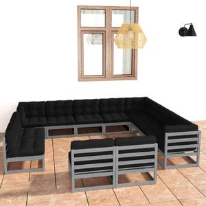 Garten-Lounge-Set (12-teilig) 3009851-2 Anthrazit - Grau