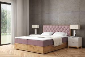 Boxspringbett LOLLY5 Rosé - Breite: 129 cm - H3