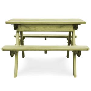 Table de pique-nique pour enfants 45148 Vert - Bois massif - Bois/Imitation - 90 x 58 x 90 cm