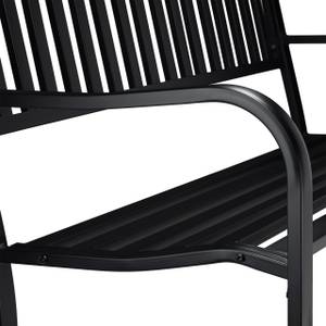 Banc de jardin métal noir Noir - Métal - 128 x 82 x 60 cm