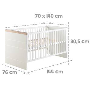 Set de chambre bébé Nele 2 pcs Blanc - Bois manufacturé