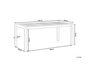 Esszimmertisch GROSSETO Eiche Hell - Silber - 90 x 74 x 180 cm