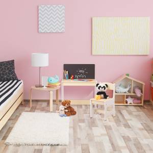 Kindersitzgruppe mit Tafel Beige - Schwarz - Weiß - Holzwerkstoff - 62 x 88 x 42 cm