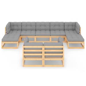 Garten-Lounge-Set (9-teilig) 3009743-2 Grau - Holz