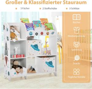 Kinderzimmerregal JZ10079 Weiß - Holzwerkstoff - 30 x 102 x 93 cm