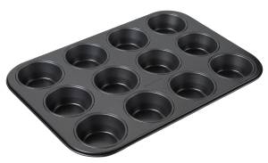 Dr. Oetker Muffinform 12-er Mini Ø 7 cm Schwarz - Metall - 27 x 43 x 3 cm