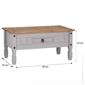 Couchtisch RAMON Grau - Massivholz - Holzart/Dekor - 95 x 43 x 50 cm