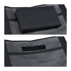 Chaise-longue noire pour le jardin Noir - Argenté - Métal - Matière plastique - Textile - 62 x 87 x 151 cm