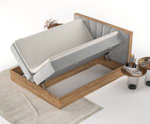 Boxspringbett Asahi Grau - Breite: 140 cm - H4