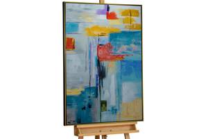 Tableau peint Water Reflections Bois massif - Textile - 78 x 103 x 5 cm