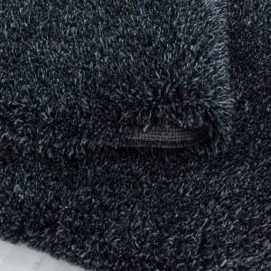 Tapis shaggy UNI B ⌀200 noir Noir - 200 x 200 cm