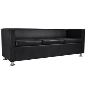 Canapé 3002824-3 (lot de 2) Noir - Cuir synthétique - 170 x 63 x 62 cm