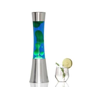 Lampe à Lave Magma SANDRO Bleu - Gris - Vert - Argenté - Verre - Métal - 11 x 39 x 11 cm