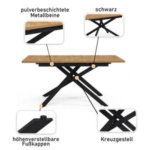 Esszimmertisch YORRICK Braun - Holzwerkstoff - Metall - 120 x 77 x 80 cm