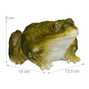 Lot de 10 statues de jardin Crapaud Noir - Vert foncé - Blanc