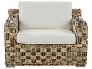 Gartenstuhl ARDEA 2-tlg Beige - Blau - Weiß - Rattan - 98 x 70 x 90 cm