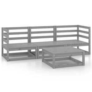 Garten-Lounge-Set Grau - Massivholz - Holzart/Dekor - 70 x 30 x 70 cm