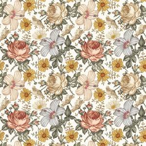 Kindertapete Vintage Blumen­­wand 487 x 280 x 487 cm