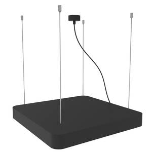 Square Office Pendelleuchte, Büroleuchte Schwarz - Metall - 56 x 140 x 56 cm