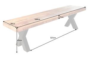 Sitzbank IRON CRAFT Braun - Massivholz - Holzart/Dekor - 160 x 45 x 40 cm