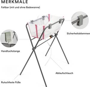 Badewannenständer Flexi Bath® Grau - Metall - 57 x 95 x 87 cm