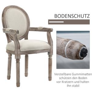 Esszimmerstuhl mit Armlehnen 835-315CW Weiß - Textil - 56 x 96 x 56 cm