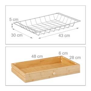 Desserte de cuisine bambou Marron - Argenté - Bambou - Bois manufacturé - Métal - 60 x 82 x 35 cm